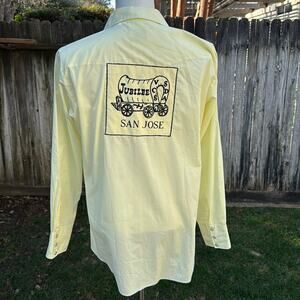 Vtg 70s 'H bar C' HBC San Jose Jubilee Western Pearl Snap Shirt Men's 16 - 34